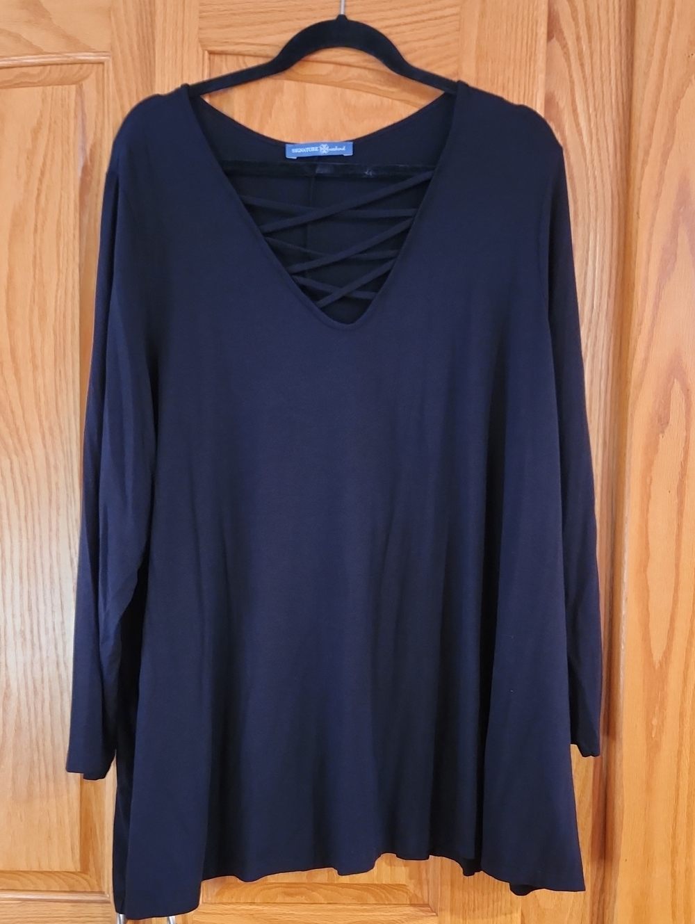 Signature Black Crisscross V-Neck Tunic